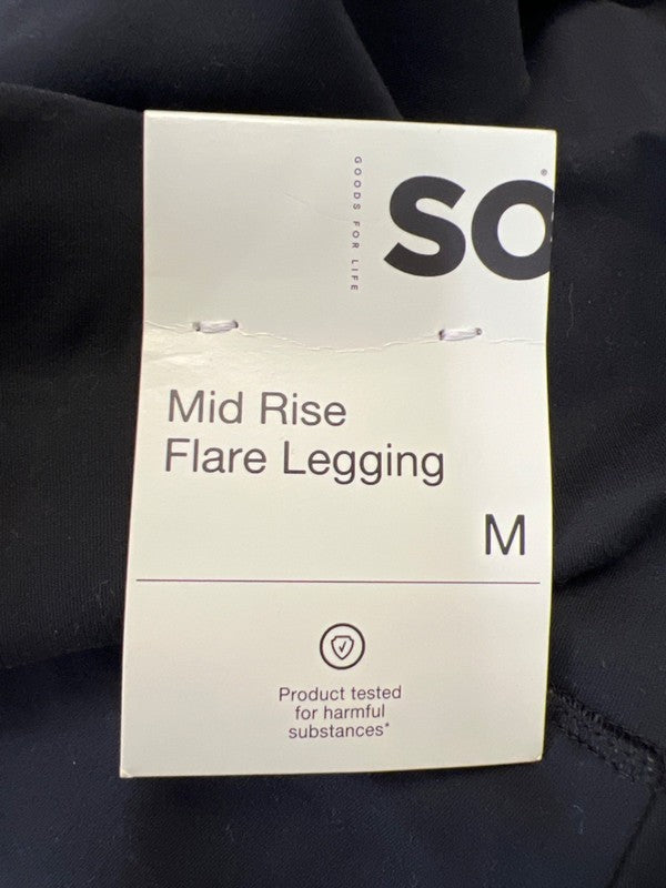 SO Women's Black Criss Cross Band Pull On Flare Legging Pants - M image 4