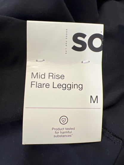 SO Women's Black Criss Cross Band Pull On Flare Legging Pants - M image 4