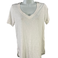 Athleta Women's White Short Sleeve V-Neck T-Shirt - XS