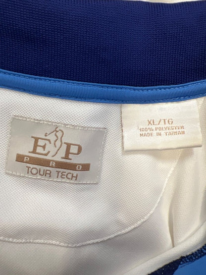 EP Pro Women's White/Blue Tour Tech Sleeveless Polo Golf Shirt - XL image 3