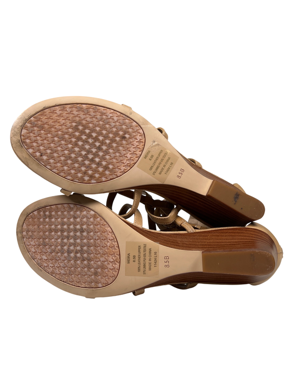Lauren Ralph Lauren Women's Beige/Tan Leather Meira Small Wedge Sandals - 8.5 image 7