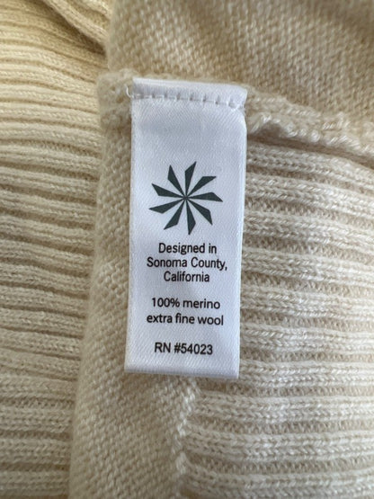 Athleta Women's Beige/Ivory Merino Wool Nopa Long Sleeve Hi-Low Sweater - S image 4