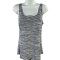 White House Black Market Women's Blue Metallic Tank Top - S