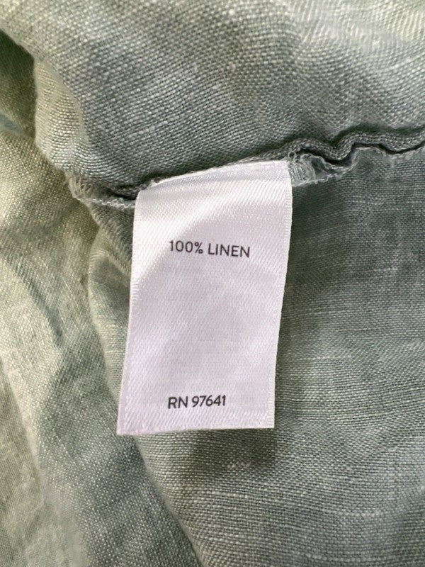 J Jill PureJill Women's Green Linen Half Button Elbow Sleeve Shirt - 2X Plus image 4