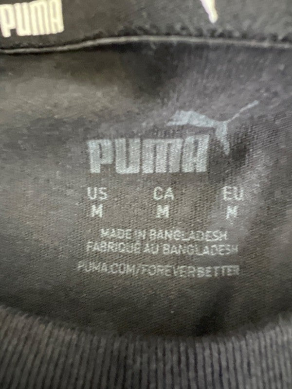 Puma Men's Black/White Graphic Logo Short Sleeve Tee Shirt - M image 3