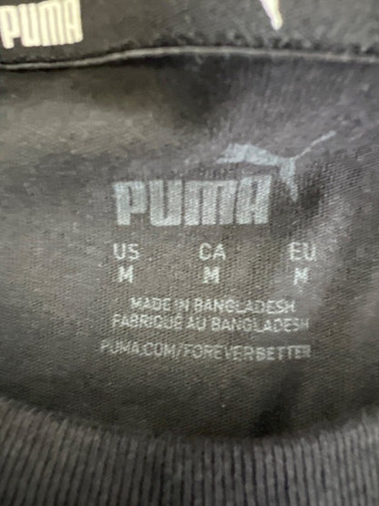 Puma Men's Black/White Graphic Logo Short Sleeve Tee Shirt - M image 3