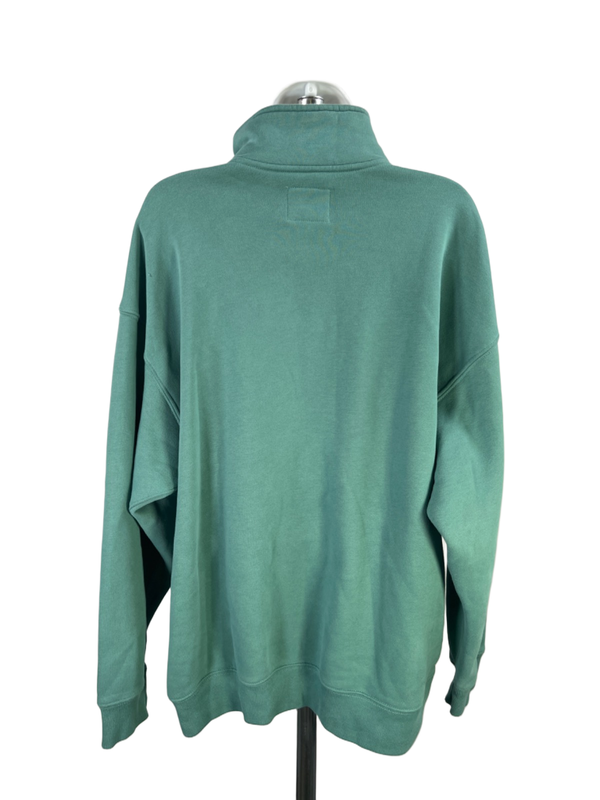 Abercrombie & Fitch Women's Blue Fleece Long Sleeve Quarter Zip Sweatshirt - L image 2