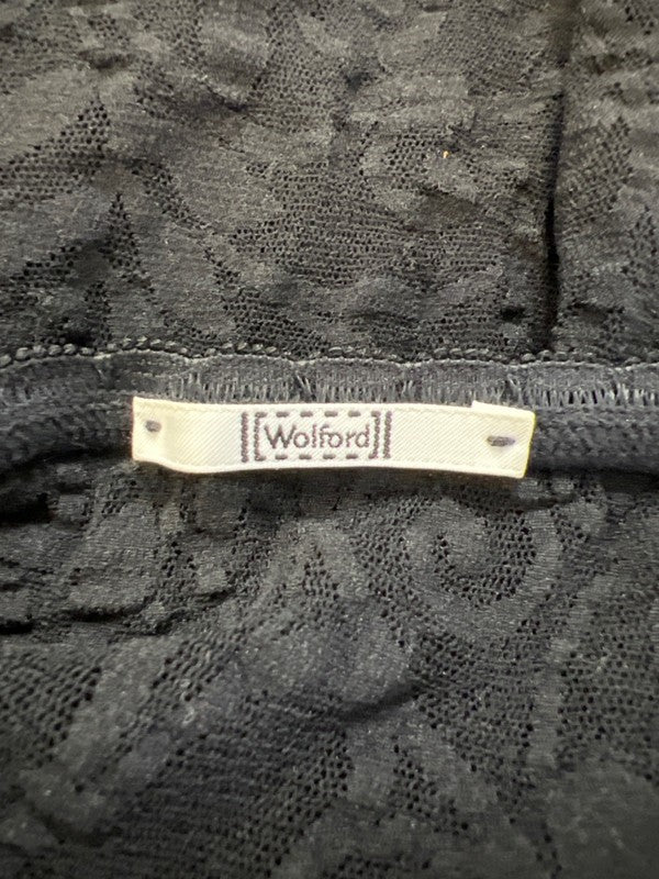 Wolford Women's Black Floral Sheer Short Sleeve Fitted Shirt - M image 3