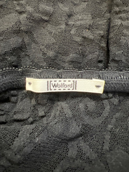 Wolford Women's Black Floral Sheer Short Sleeve Fitted Shirt - M image 3