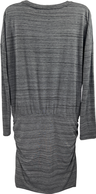 Athleta Women’s Gray Ruched Avenues Long Sleeve T-Shirt Dress - M image 2