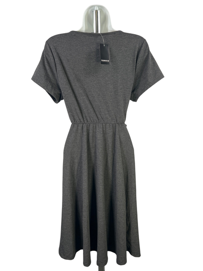 Torrid Women's Gray Jersey Knit Tie Waist Skater Dress - 0 Plus image 2