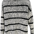 Calvin Klein Women’s White/Black Soft Textured Long Sleeve Sweater - S