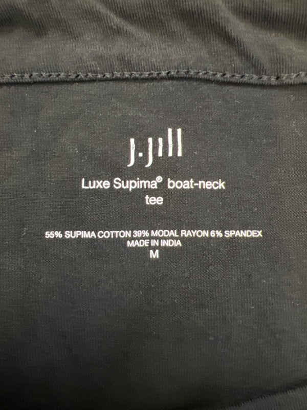 J.Jill Women's Black Long Sleeve Boat Neck T-Shirt - M image 3