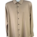 Kennth Cole Men's Brown/Tan Long Sleeve Button Up Shirt - XL