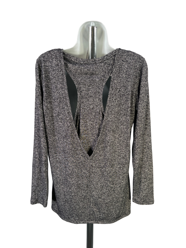 Athleta Women's Black Layered Racerback V Neck Long Sleeve Athletic Shirt - M image 2