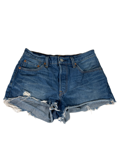 Levi's Women's Medium Wash 501 Cut Off Denim Jean Shorts - 28