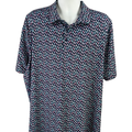 Callaway Men's Blue Parrot Print Opti-Dri Short Sleeve Golf Polo Shirt - 2X