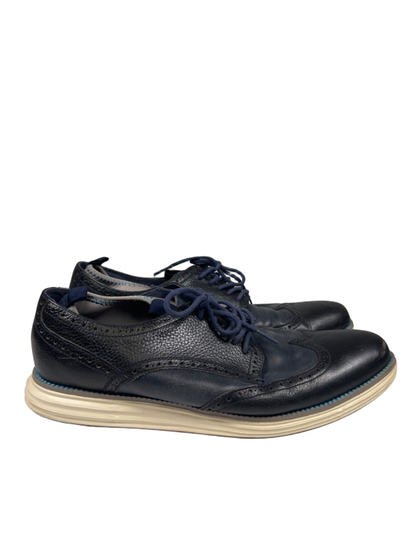 Cole Haan Men’s Blue Leather Lace Up Wingtip Oxford Shoes - 11.5