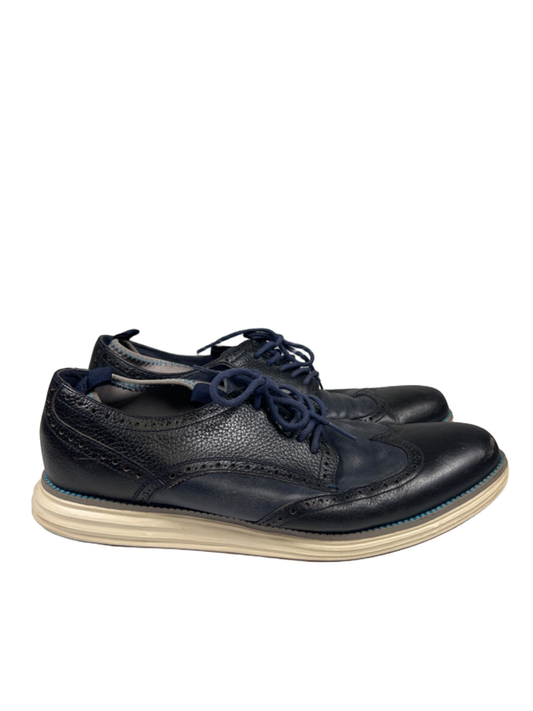 Cole Haan Men’s Blue Leather Lace Up Wingtip Oxford Shoes - 11.5