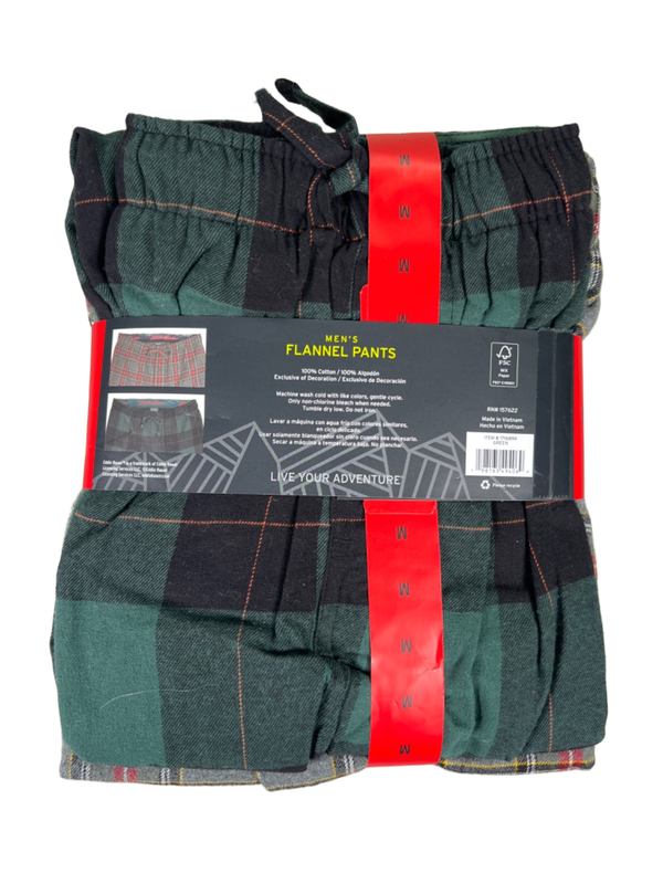 Eddie Bauer Men's Green/Red Plaid 2-Pack Of Flannel Pajama Pants - M image 2