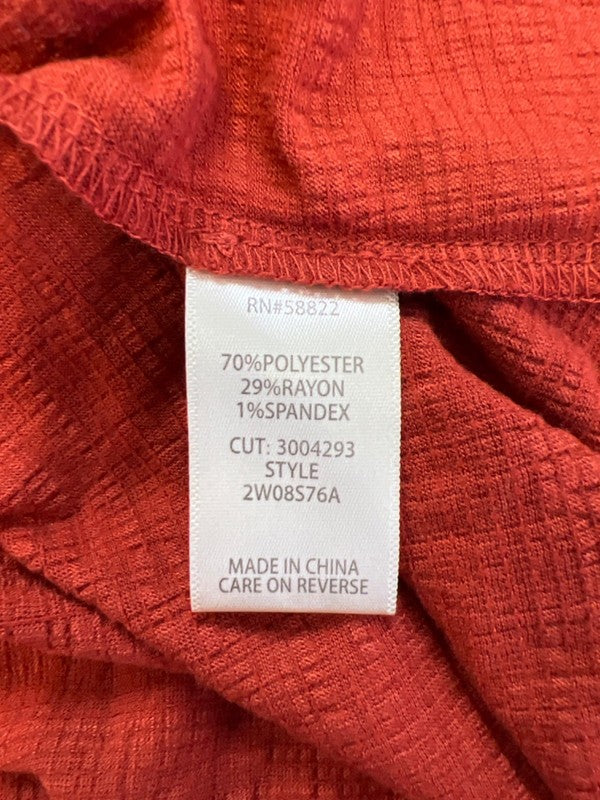 Max Studio Women's Orange 3/4 Tie Sleeve Blouse - Plus 1X image 4