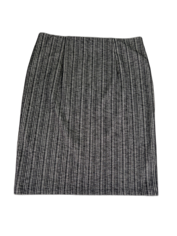 LOFT Women's Black/White Striped Pull On Straight Skirt - M image 2