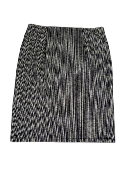 LOFT Women's Black/White Striped Pull On Straight Skirt - M image 2