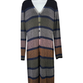 Adyson Parker Women's Multicolor Striped Button Up Long Sleeve Sweater Dress - M