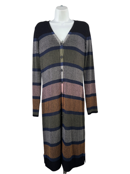 Adyson Parker Women's Multicolor Striped Button Up Long Sleeve Sweater Dress - M
