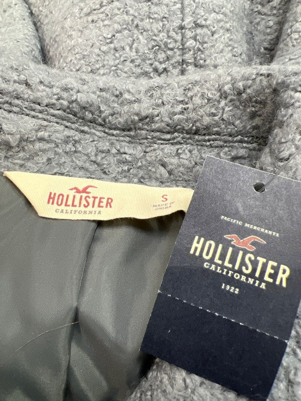 Hollister Men’s Gray/Blue Wool Blend Asymmetrical Zip Coat - S image 3