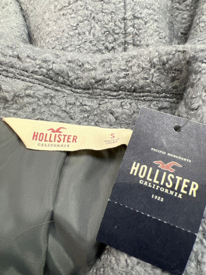 Hollister Men’s Gray/Blue Wool Blend Asymmetrical Zip Coat - S image 3