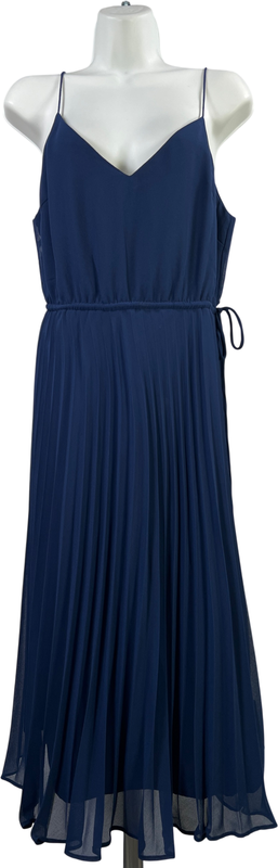 ASOS Women’s Blue Sleeveless Pleated V-Neck Midi Dress - 6