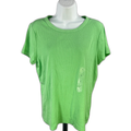 Gap Women's Green Casual Ribbed Short Sleeve Shirt - L