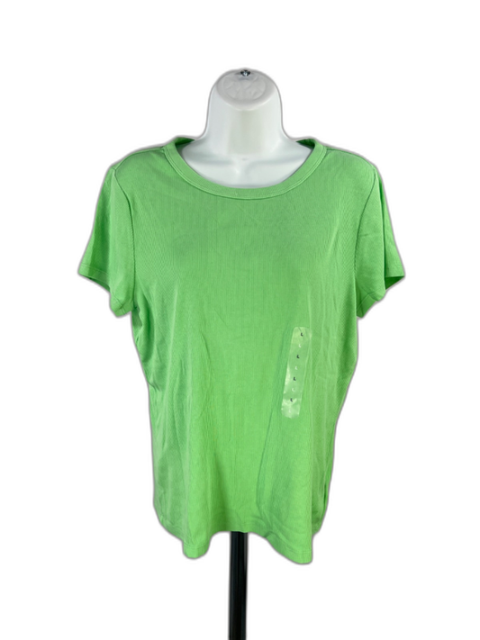 Gap Women's Green Casual Ribbed Short Sleeve Shirt - L
