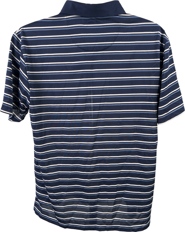 Callaway Men’s Blue Striped Opti-Dri Short Sleeve Golf Polo - L image 2