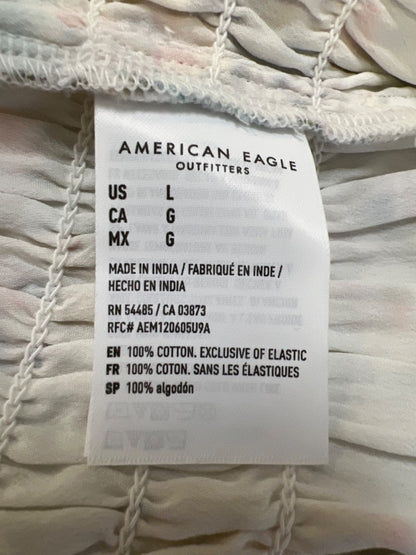 American Eagle Women's White Floral Smocked Ruffle Sleeveless Mini Dress - L image 4