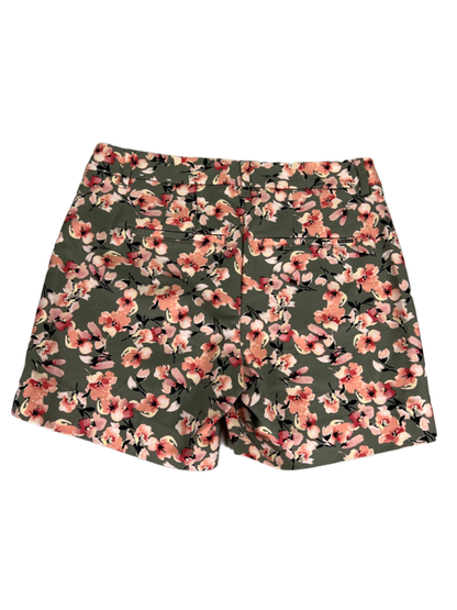 White House Black Market Women's Green/Pink 5" Chino Shorts - 00 image 2
