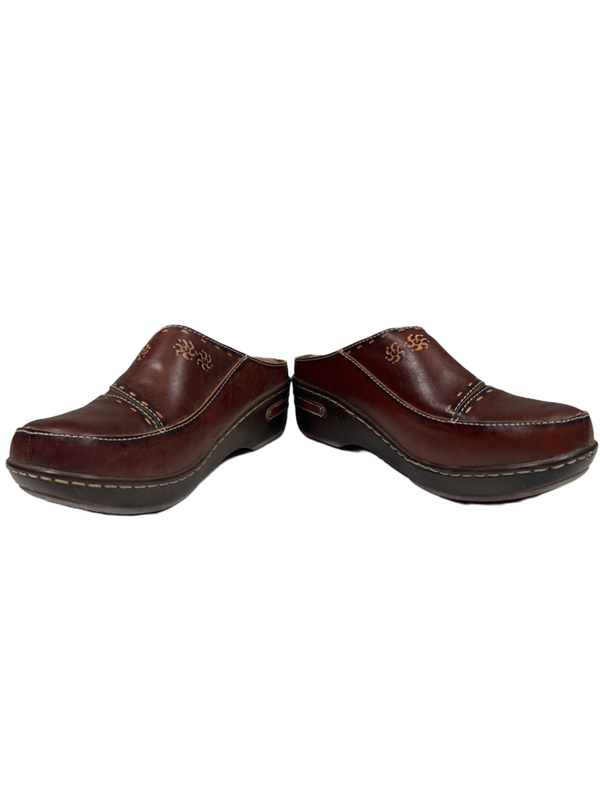Spring Step L'Artiste Women's Brown Leather Hand Painted Chino Clogs - 40/US 9 image 6