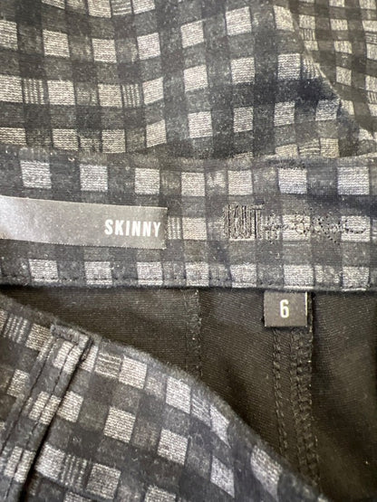 Kut From The Kloth Women's Black/Gray Checkered Plaid Skinny Pants - 6 image 3
