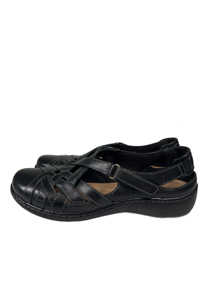 Clarks Women's Black Leather Cora Dream Closed Toe Slingback Sandals - 8.5 image 5
