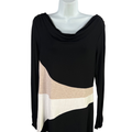 White House Black Market Women's Black/Beige Long Sleeve Shirt - S