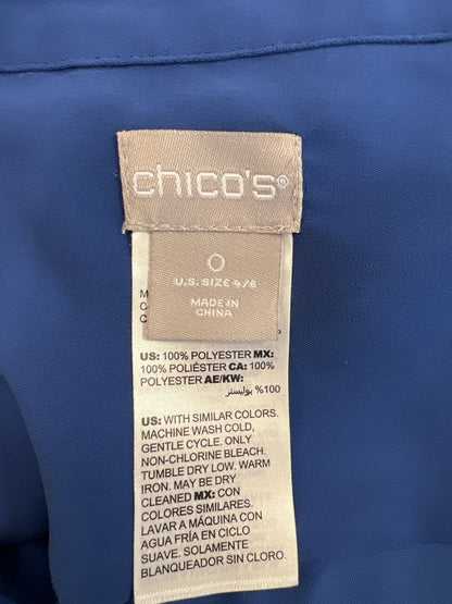 Chicos Women’s Blue Long Sleeve Button Up Blouse - 0/US 4 image 3