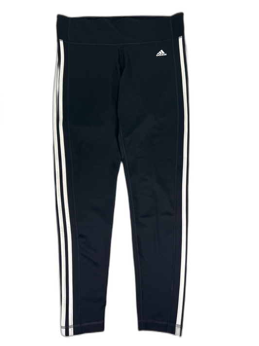 Adidas Women's Black/White Climalite 3 Stripe Full Length Tight Leggings - XL