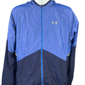 Under Armour Men's Blue Fitted Run Long Sleeve Hooded Windbreaker Jacket - L