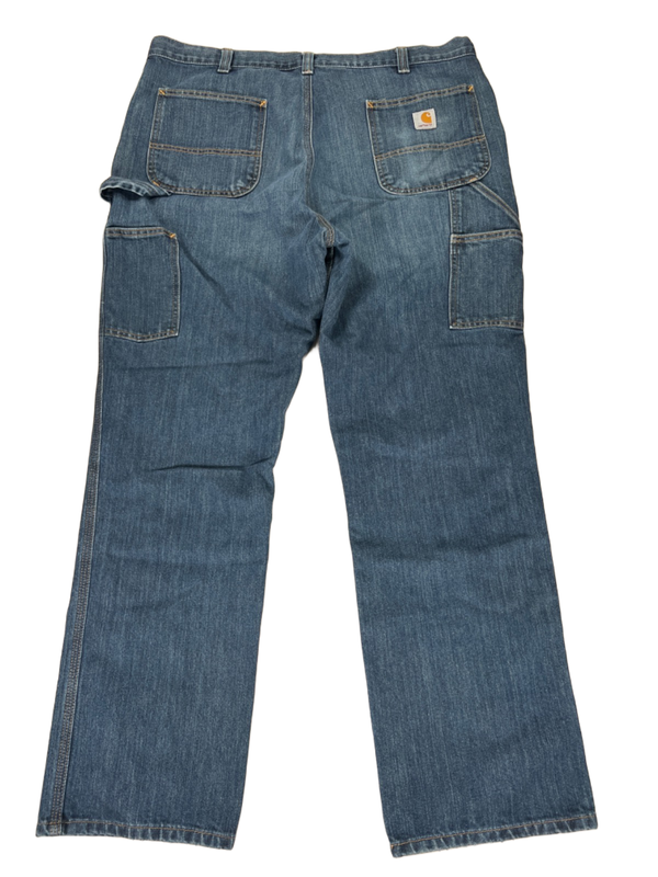 Carhartt Men's Medium Wash Relaxed Fit Cargo Denim Jeans - 40x32 image 2