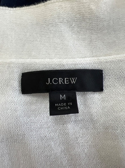 J Crew women's Blue/White Striped Cotton Button Up Long Sleeve Sweater - M image 3