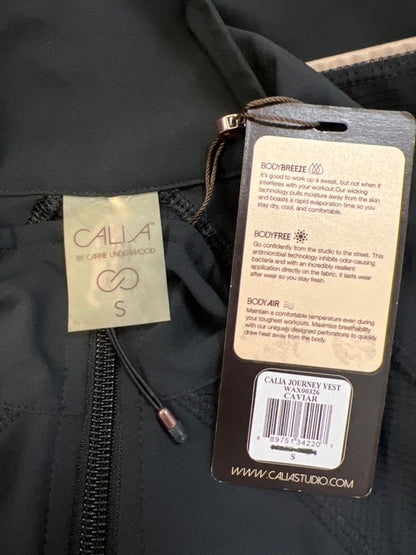 Calia Women's Black Caviar Journey Lightweight Breast Cancer Full Zip Vest - S image 3