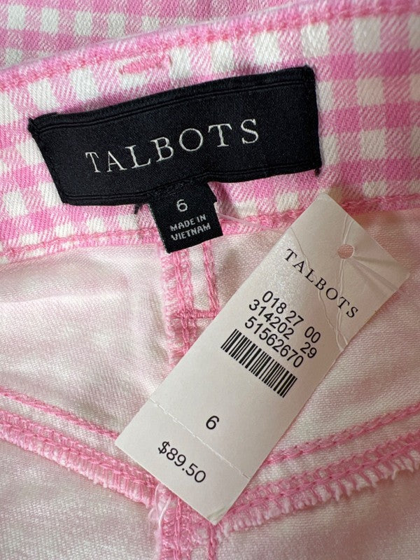 Talbots Women's Pink Checkered Denim Jean Skirt - 6 image 3