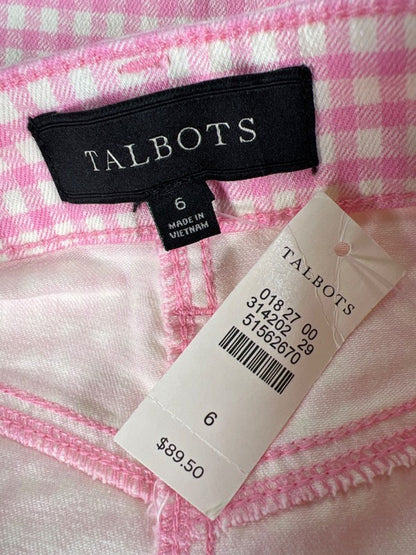 Talbots Women's Pink Checkered Denim Jean Skirt - 6 image 3