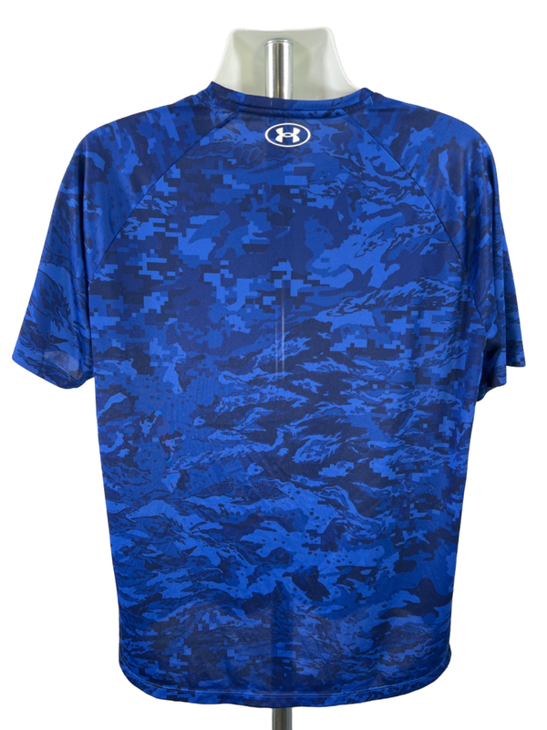 Under Armour Men's Blue Logo Heatgear Loose Short Sleeve Athletic Tee Shirt - XL image 2